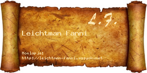 Leichtman Fanni névjegykártya